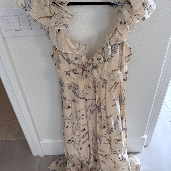 H&M LYOCELL IVORY CREAM FLORAL MAXI DRESS - Picture 8 of 9